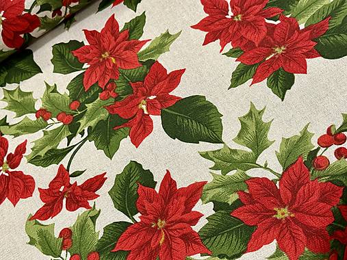 BAVLNA DEKOR / ČERVENÁ VIANOČNÁ RUŽA