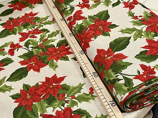 BAVLNA DEKOR / ČERVENÁ VIANOČNÁ RUŽA