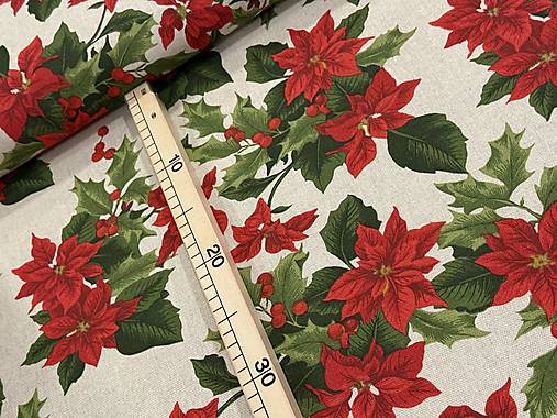 BAVLNA DEKOR / ČERVENÁ VIANOČNÁ RUŽA