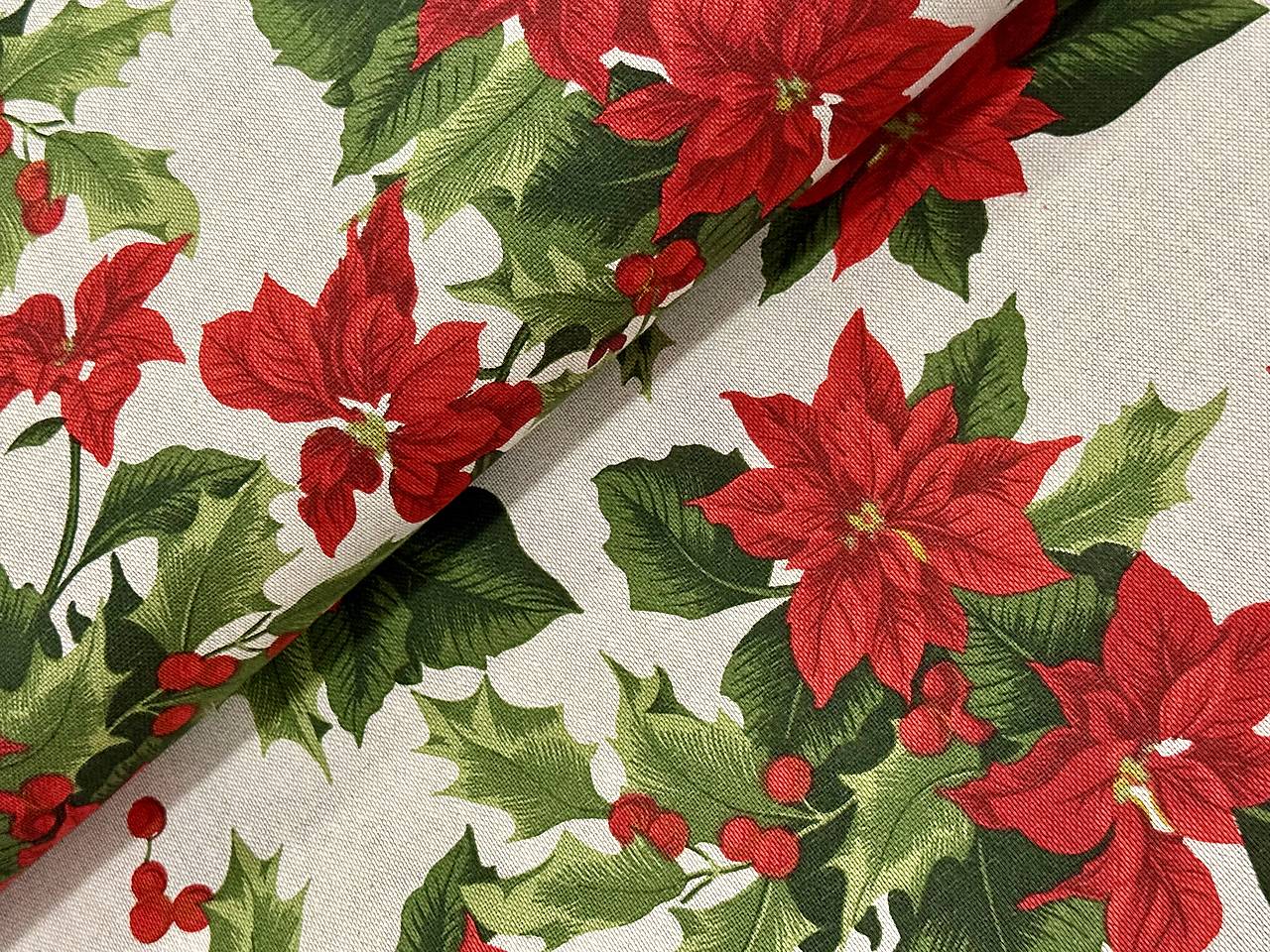 BAVLNA DEKOR / ČERVENÁ VIANOČNÁ RUŽA