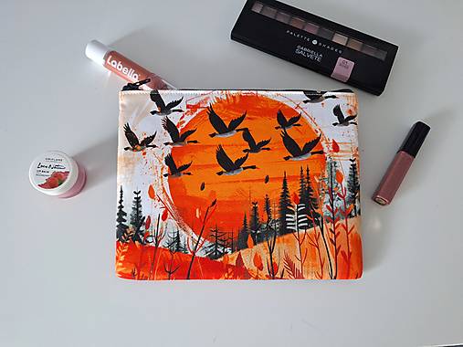 Taštičky - Taštička na mobil/kosmetiku - Kudy letí husy - 17900016_