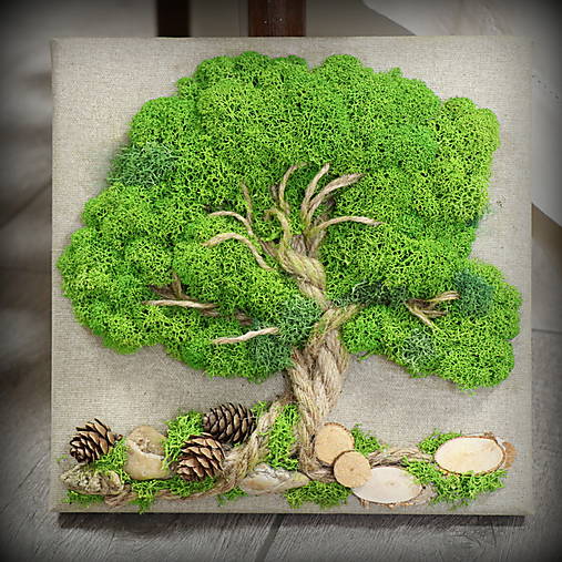 Machový obraz Strom (25x25cm)