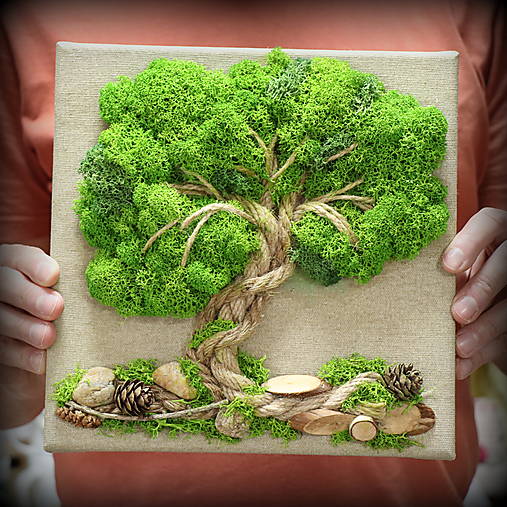 Machový obraz Strom (25x25cm)