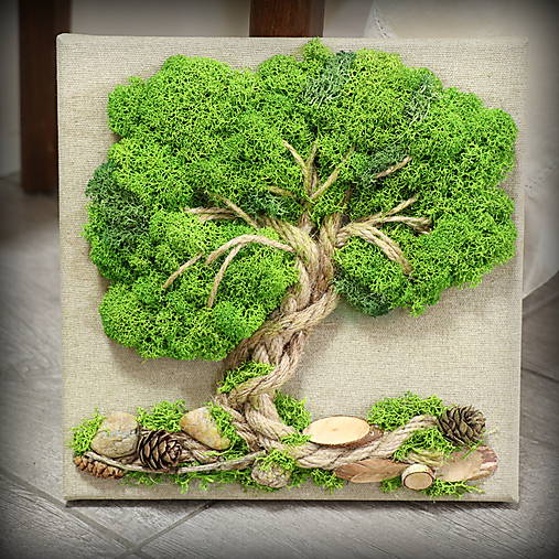 Machový obraz Strom (25x25cm)