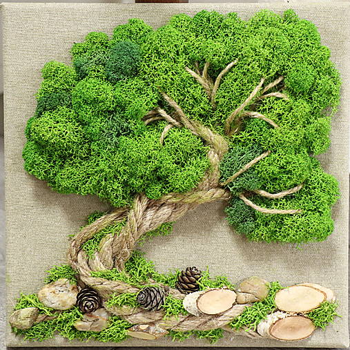 Machový obraz Strom (25x25cm)