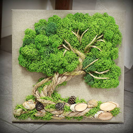 Machový obraz Strom (25x25cm)