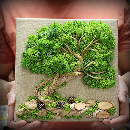 Machový obraz Strom (25x25cm)