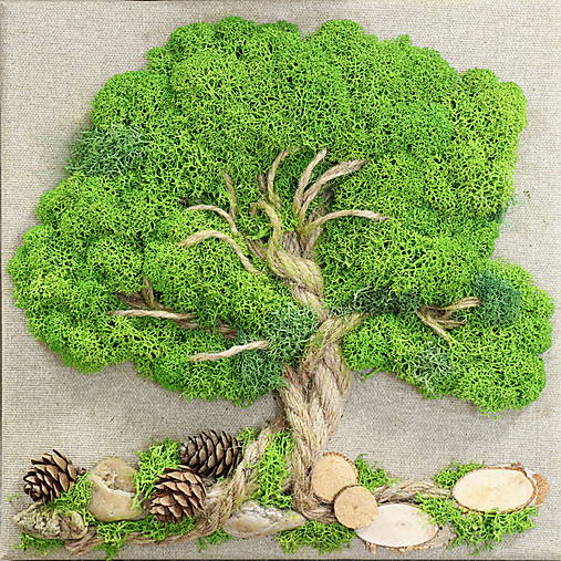 Machový obraz Strom (25x25cm)