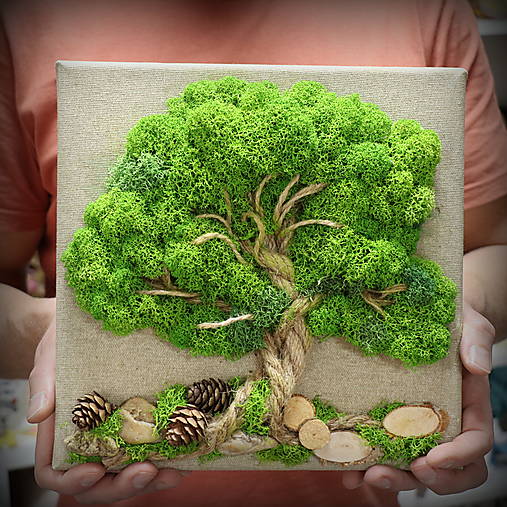 Machový obraz Strom (25x25cm)