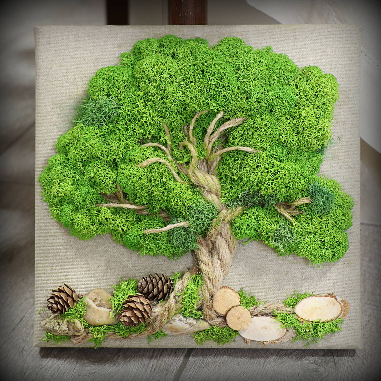 Machový obraz Strom (25x25cm)