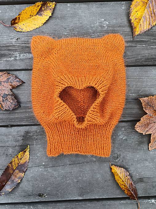 Čiapky, čelenky, klobúky - Kukla s uškami Líška - 17901685_