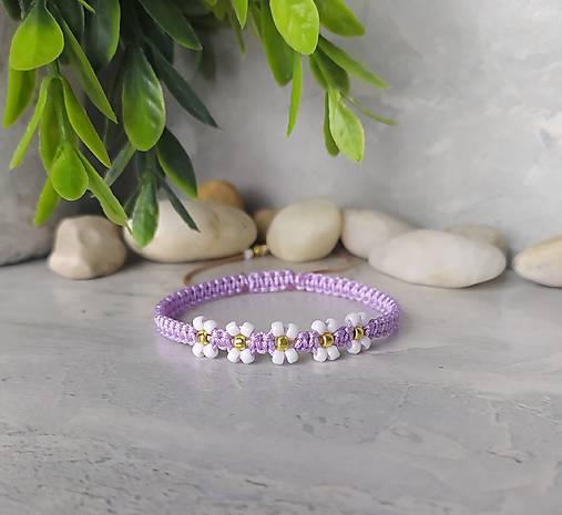 Náramky - Fialový náramok  (Fialová) - 17899922_