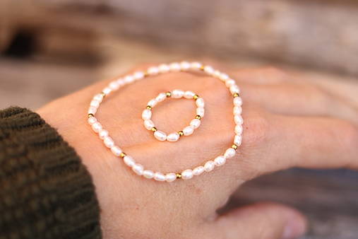 Perlový prsteň - perly