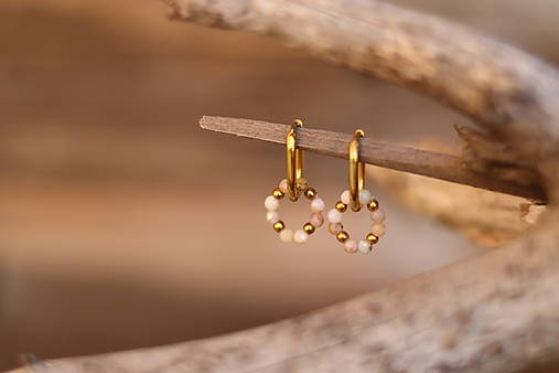 Náušnice ružový opál