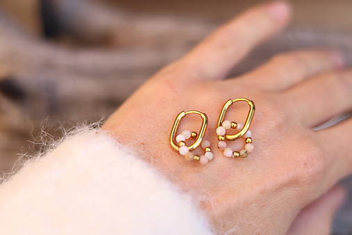 Náušnice ružový opál