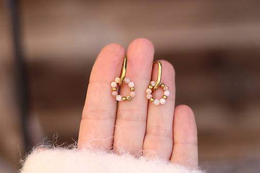 Náušnice ružový opál