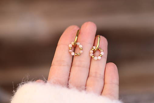 Náušnice ružový opál