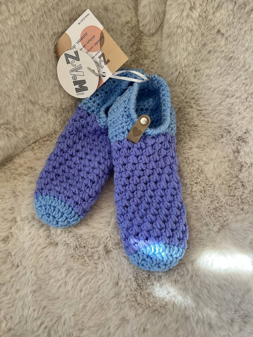 Ponožky / papuče pre dospelých (Clenkove - modre - 62 PCaM)