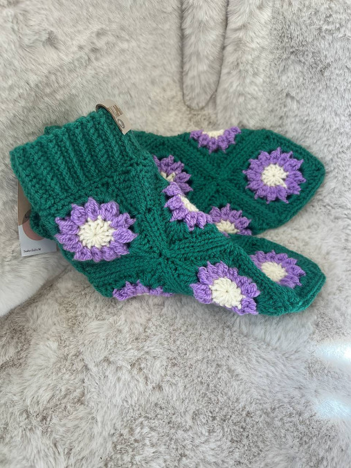 Ponožky / papuče pre dospelých (Zelené - 63 PSbM)