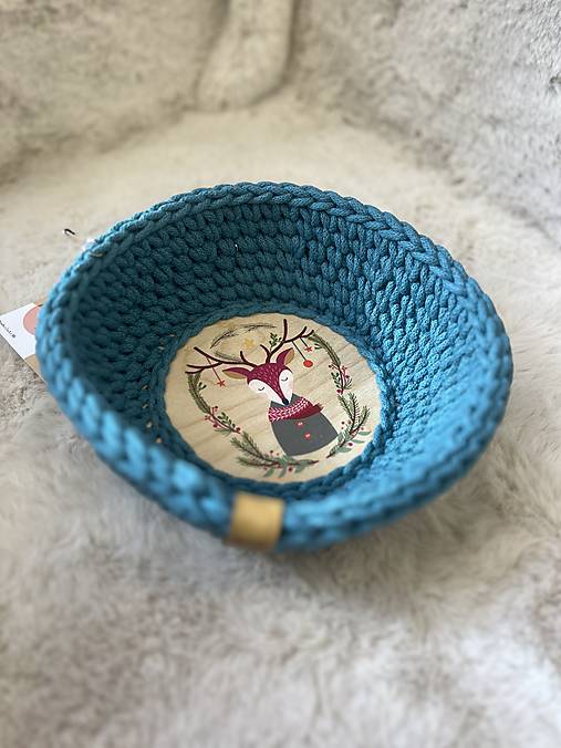 Háčkovaný vianočný košík  (Jelenček - 98KZ)