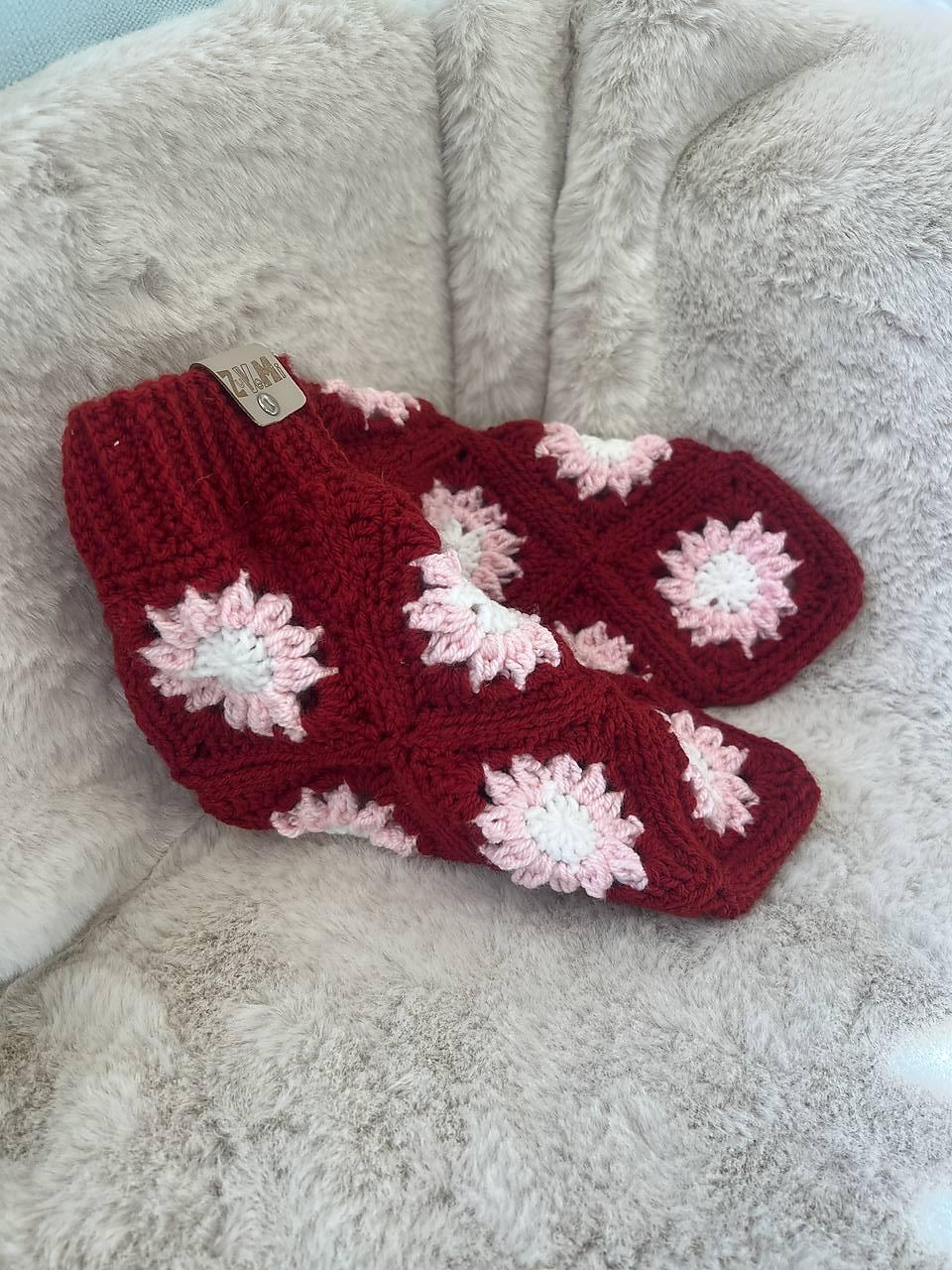 Ponožky / papuče pre dospelých (Červené - 63PSaM)