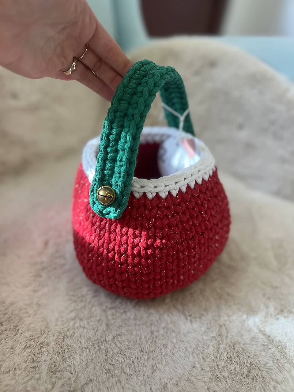 Háčkovaný vianočný košík  (Kotlík - 59KZ)