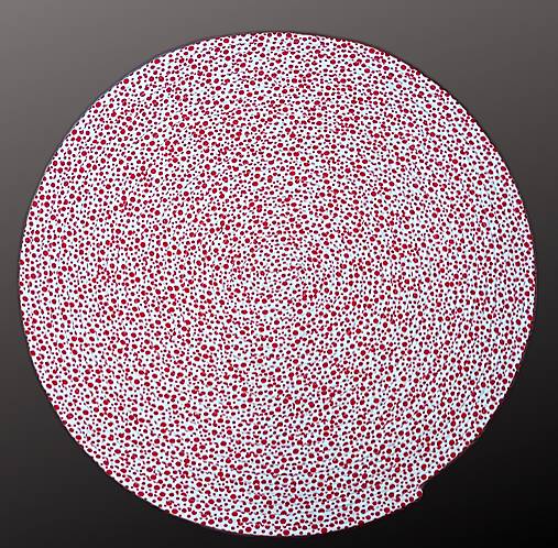 Koberec Jelly-Roll červené bodky na bielom