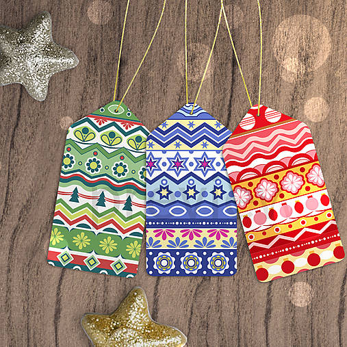 Úložné priestory & Organizácia - Vianočné menovky Horizontal ornament - 17901099_