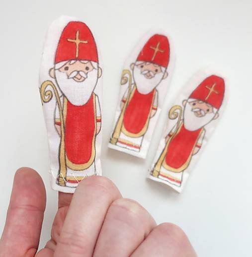 MINI pršteková maňuška - sada Mikuláš, anjelik a čertík