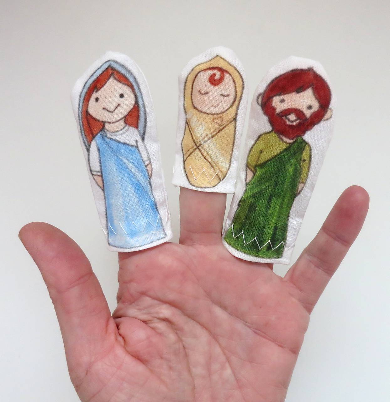 MINI pršteková maňuška - sada Betlehem - svätá rodinka