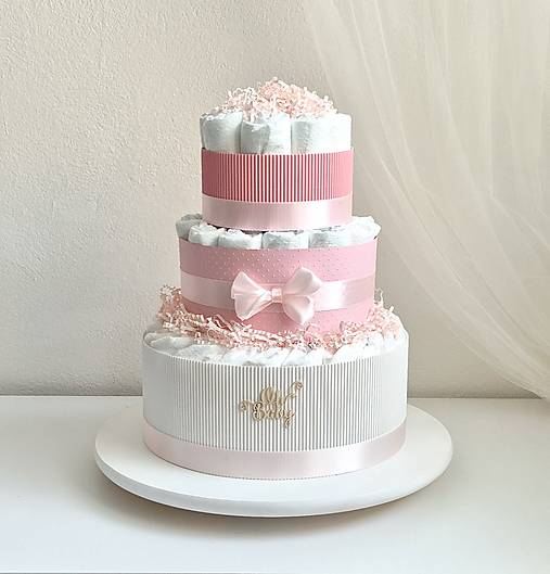 Detské doplnky - Plienková torta-3.posch-ružová,žltá,modrá? - 17903864_