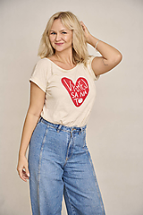 Dobrý obchod - Tričko Vysmej sa na to - srdce Natural raw- nová edícia  (L) - 17904746_