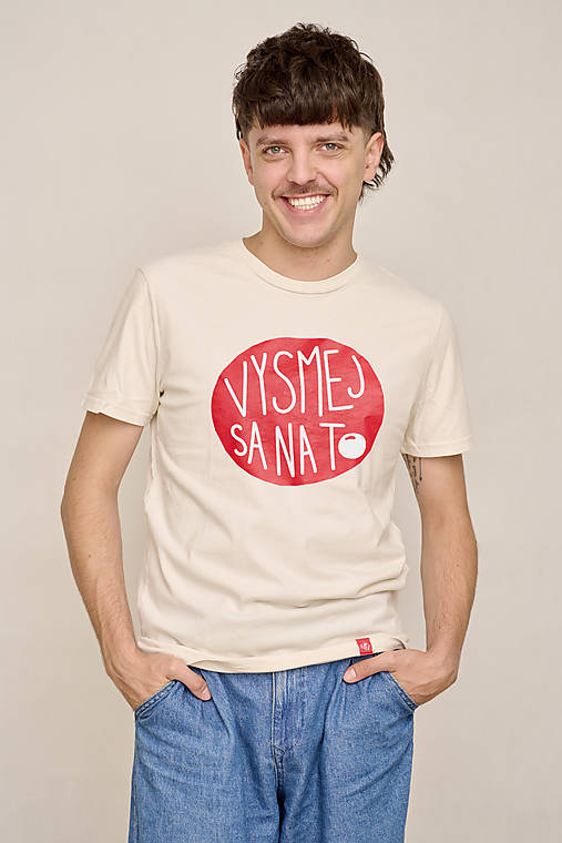 Dobrý obchod - Pánske Tričko Vysmej sa na to Natural raw- nová edícia - 17904972_