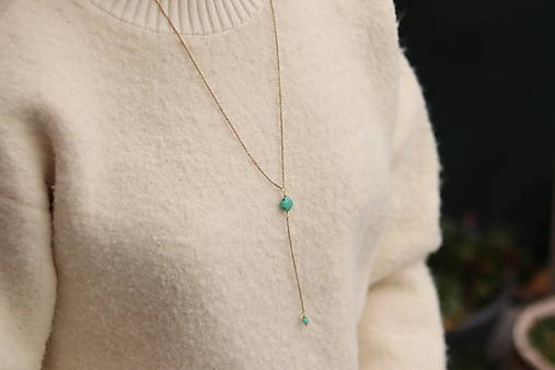 Náhrdelník v tvare Y amazonit