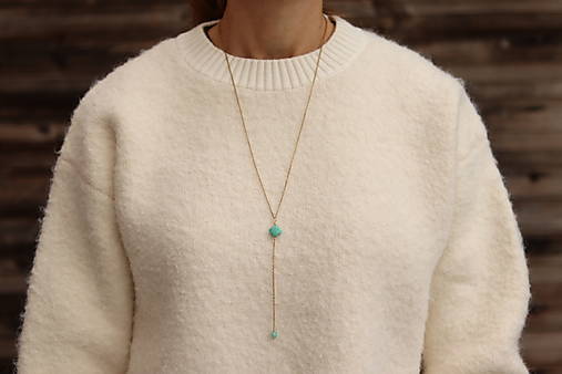 Náhrdelník v tvare Y amazonit