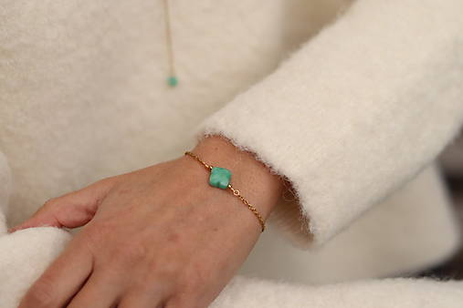 Tenký retiazkový náramok s amazonitom