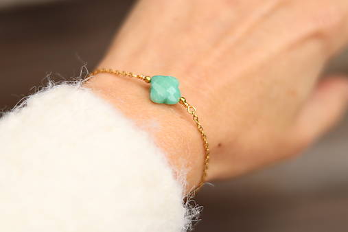 Tenký retiazkový náramok s amazonitom