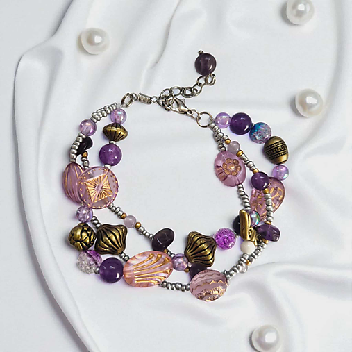 Trio náramok s ametystom