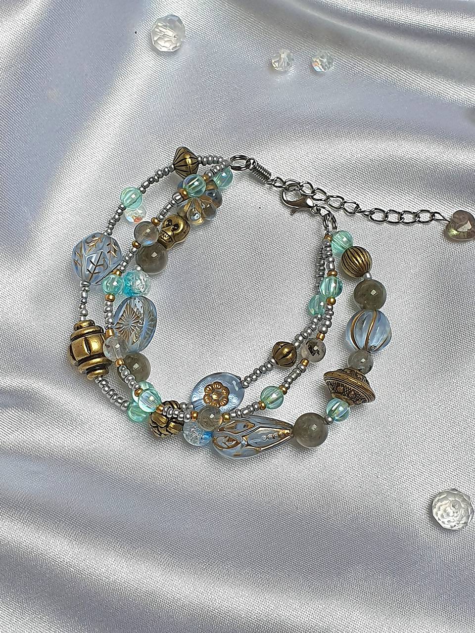 Trio náramok s labradoritom