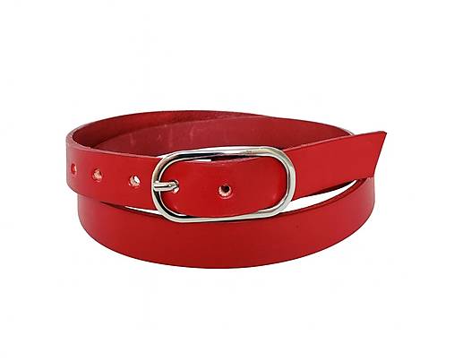 Opasky - Úzký kožený opasek z hovězí kůže, šíře 2 cm - 17903311_