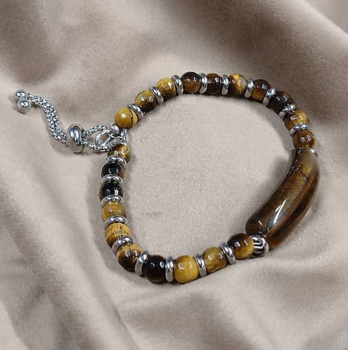 Pánske šperky - Pánsky náramok - Tigrie oko - 17905670_