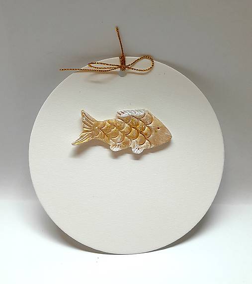 Papiernictvo - Atypická vianočná pohľadnica ... Zlaté Vianoce  (rybka) - 17907782_