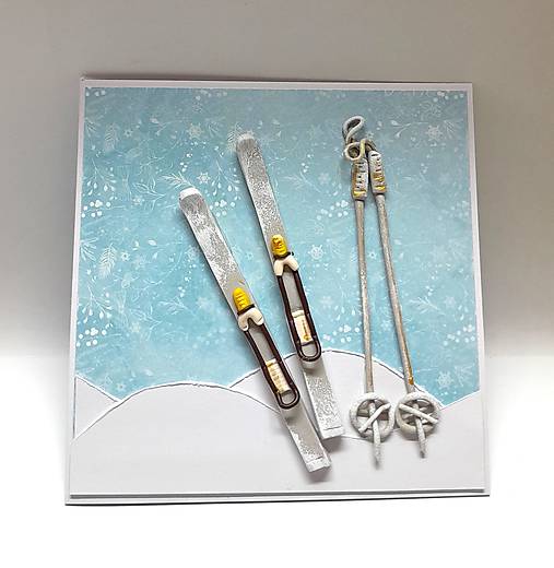 Papiernictvo - Pohľadnica s lyžami ... SADA - 17907929_