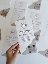 Papiernictvo - Kartička s QR kódom DL vlnky - 17906692_