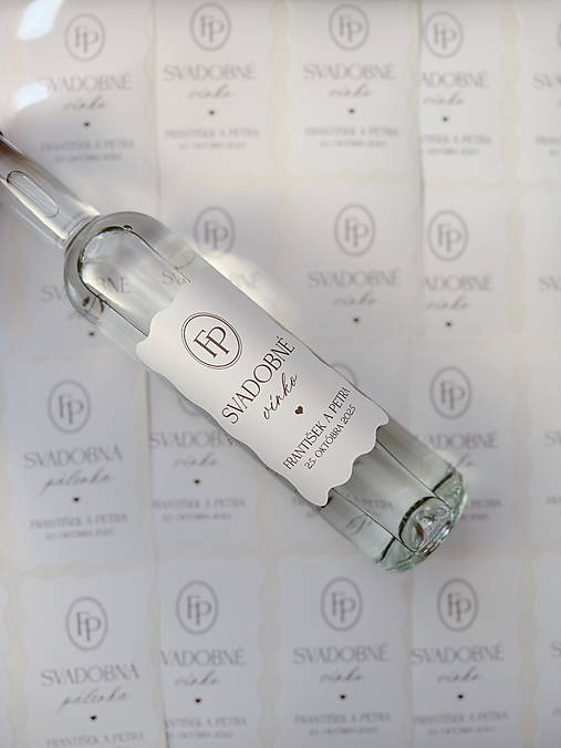 Úložné priestory & Organizácia - Nálepky na svadobné vínko 303 vlnky - 17906623_