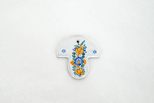 Dekorácie - Vianočná ozdoba hríbik (Habánsky dekór 2) - 17908440_