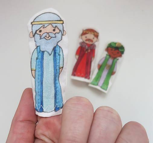 MINI pršteková maňuška - sada Betlehem - traja králi