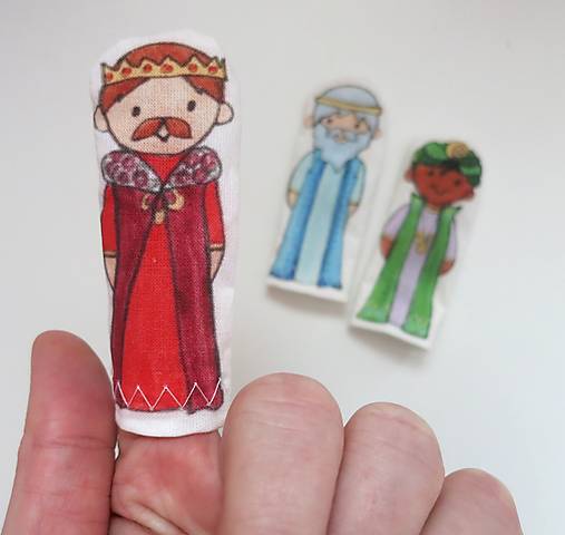 MINI pršteková maňuška - sada Betlehem - traja králi