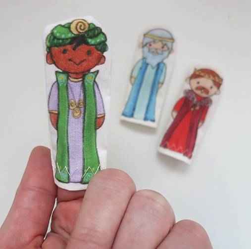 MINI pršteková maňuška - sada Betlehem - traja králi