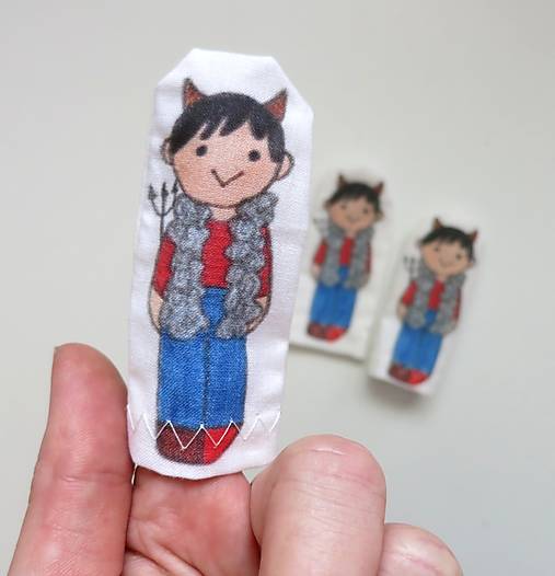 MINI pršteková maňuška - sada anjelik, čertík a Santa